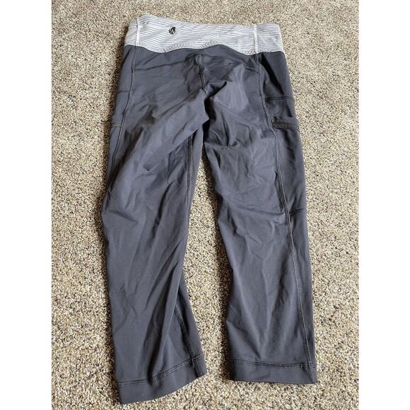 Lululemon Gray Crop Leggings Size 6 MultiPockets - Picture 6 of 7